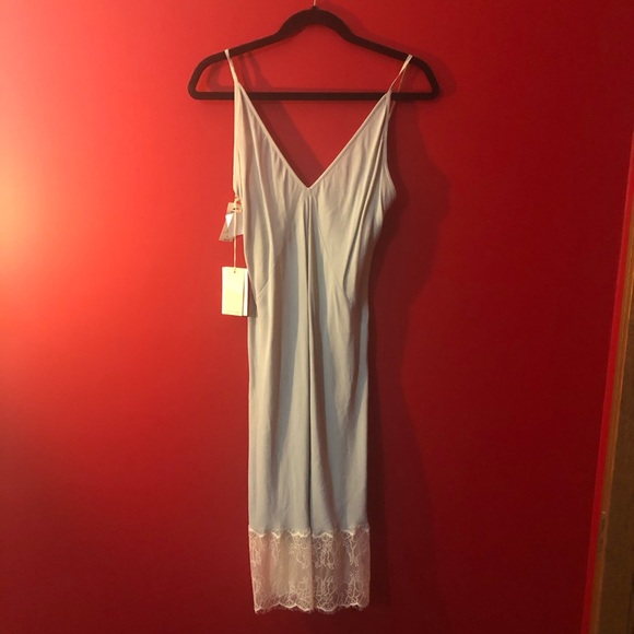Aritzia Wilfred Babaton Baby Blue Slip moulin Dress - Picture 3 of 5